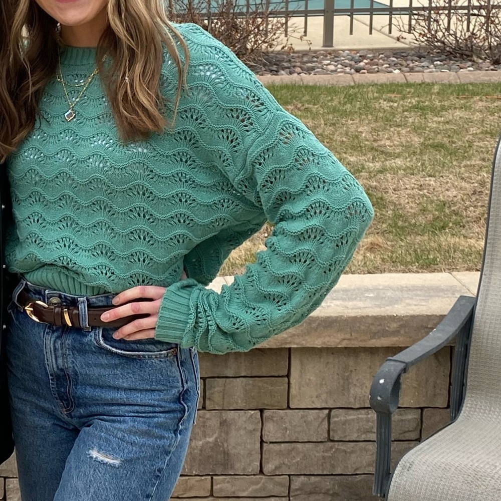 HOLLISTER Teal Knit Women's Sweater - Picture 2 of 3